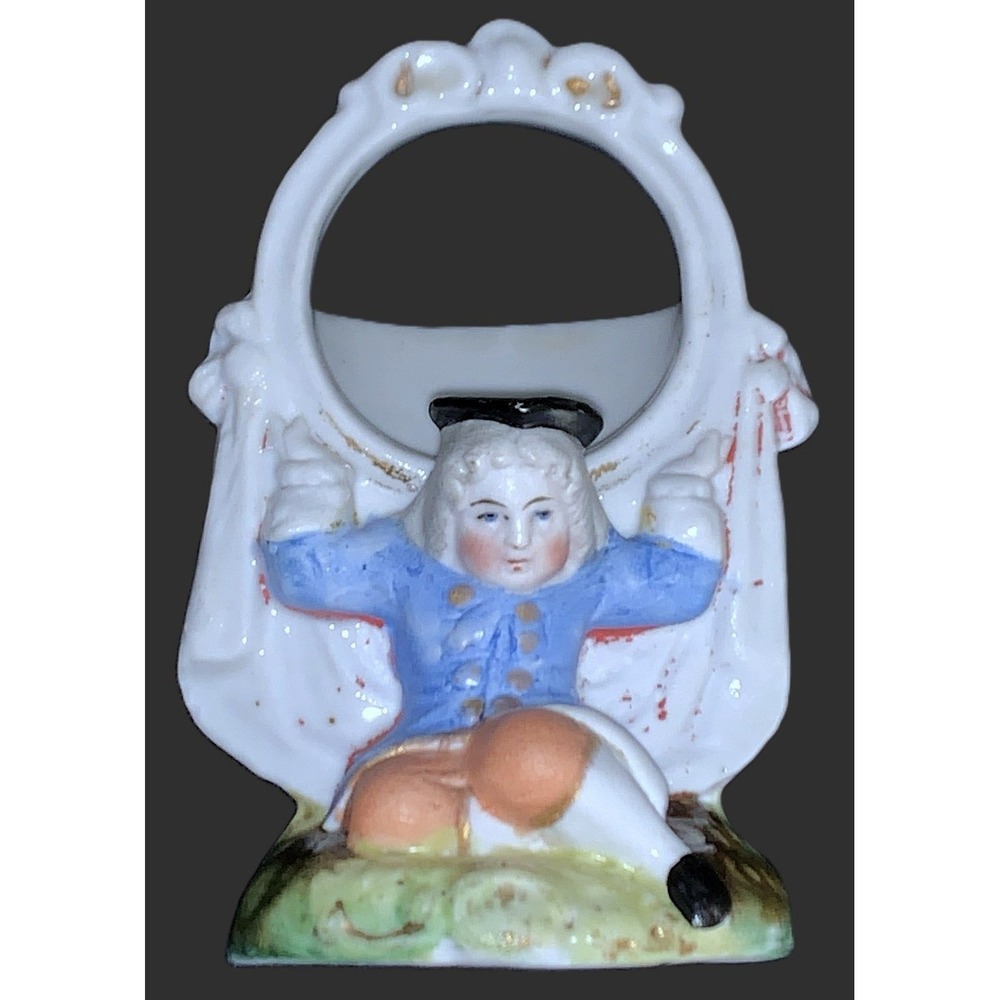 Antique Late 19th Century German Porcelain Figural Spill Vase Cigar Fairing Vtg